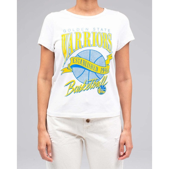 Junk Food Clothing Tops - Golden State Warriors Junk Food NBA White 1946 T-Shirt Women's LARGE NWT